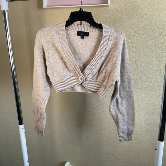 REVOLVE Sweaters - Michael Costello X Revolve Womens Cropped Cardigan Sweater One Button Front